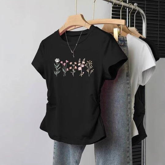 Damen Crop-T-Shirt mit figurbetontem Schnitt und modernem Design EB