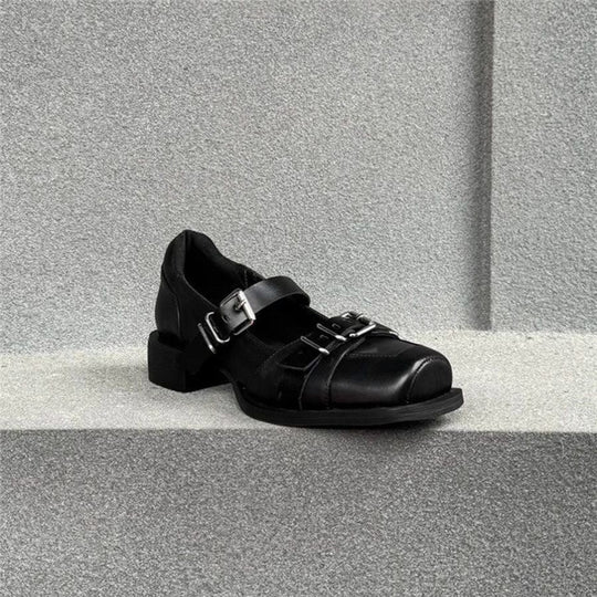 Damen elegante Schnürschuhe mit modischer Schnallenverzierung EB