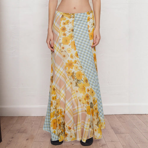 Damen Maxirock mit floralem Design und verspielten Farben EB