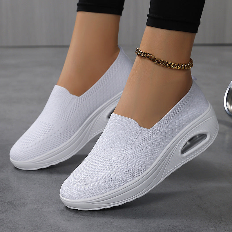 Damen Komfortable Slip-On Sneakers mit atmungsaktivem Mesh und dämpfender Sohle EB