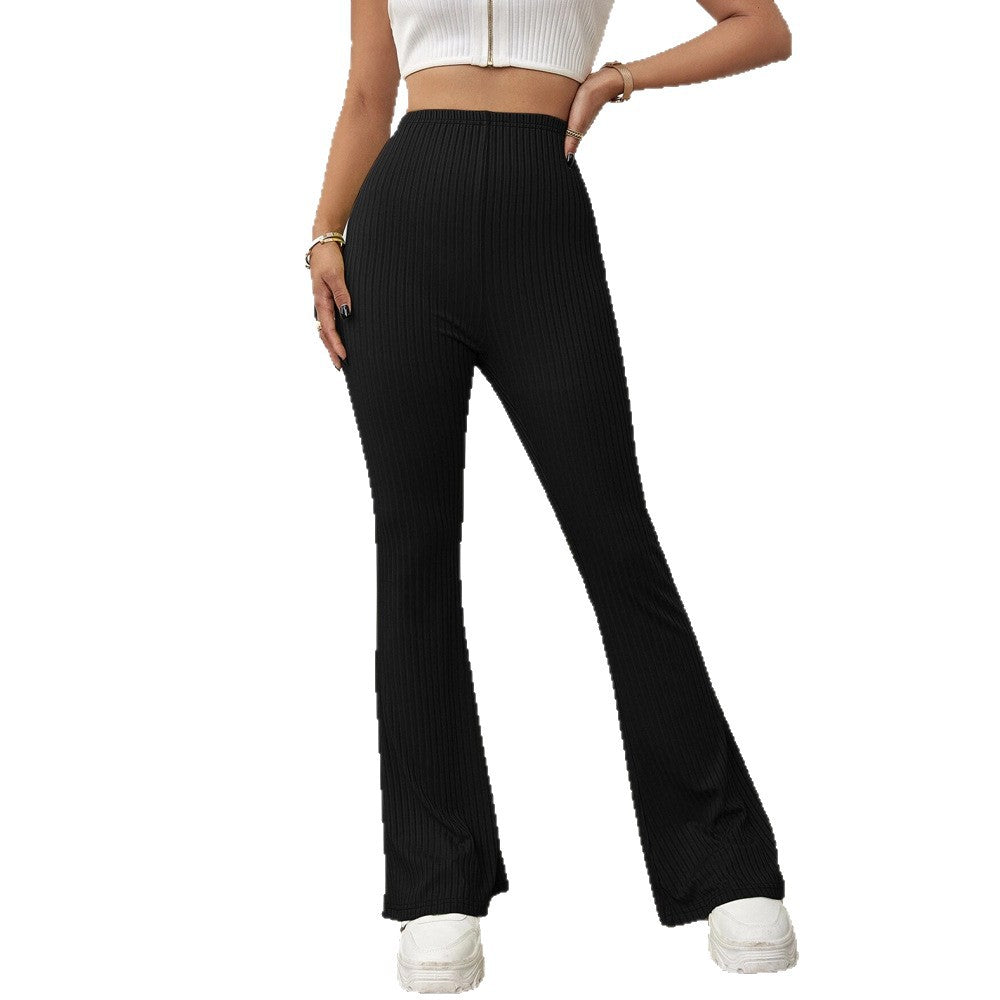 Damen hochtaillierte gerippte Schlaghose aus stretch‑Jersey Eichborn Berlin