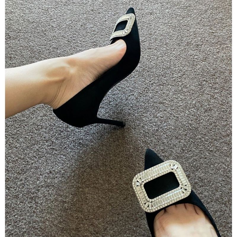 Damen elegante High Heel Pumps mit glamourösem Strassakzent EB