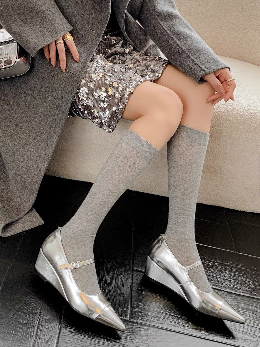 Damen spitze Wedge-Pumps mit verstellbarem Riemchen EB