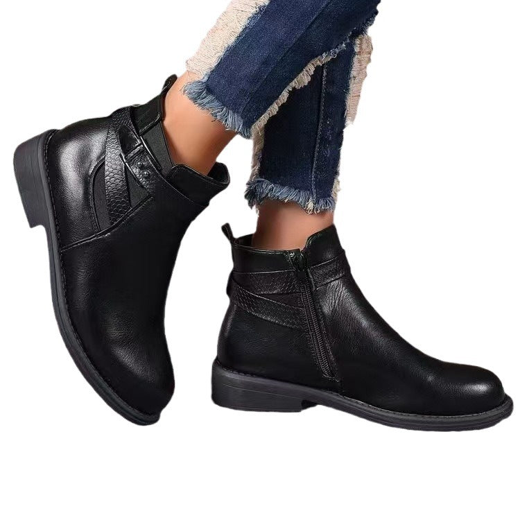 Damen modische Stiefeletten mit elegantem Reißverschluss und schickem Komfortdesign EB