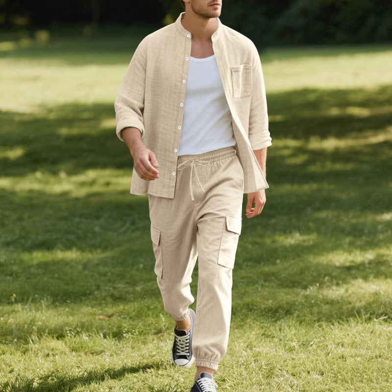 Herren lässige Hemdjacke mit hochwertigem Baumwollmix und praktischen Taschen EB