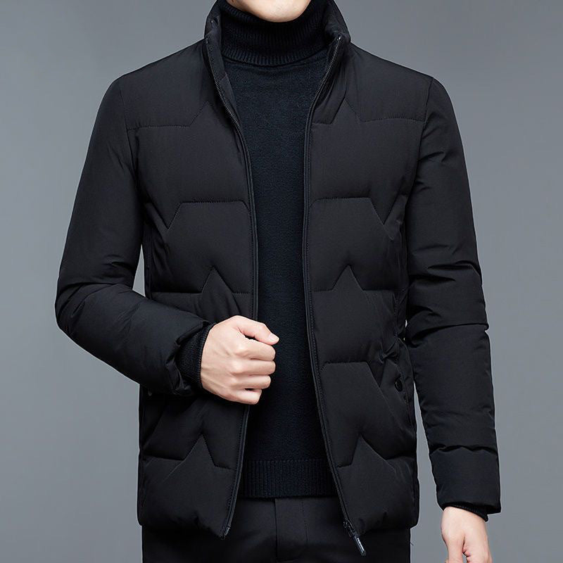 Herren Wattierte Stehkragenjacke mit wasserabweisender Oberfläche und Reißverschlusstaschen EB