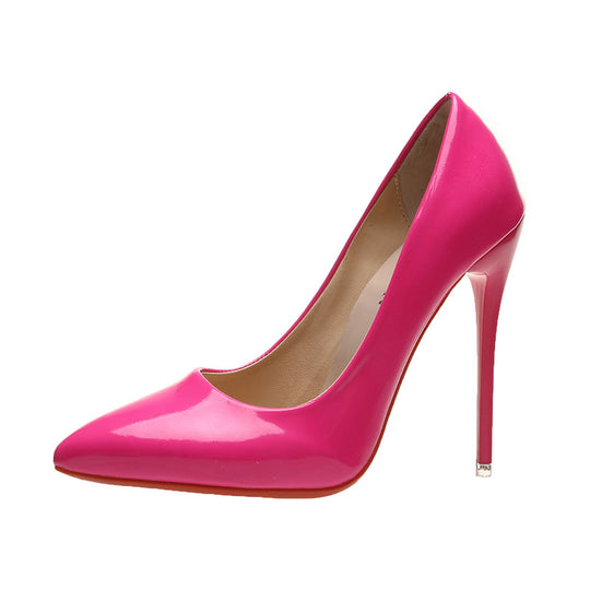 Damen stilvolle Pumps mit hochglänzender Oberfläche und elegantem spitzem Zehenbereich EB