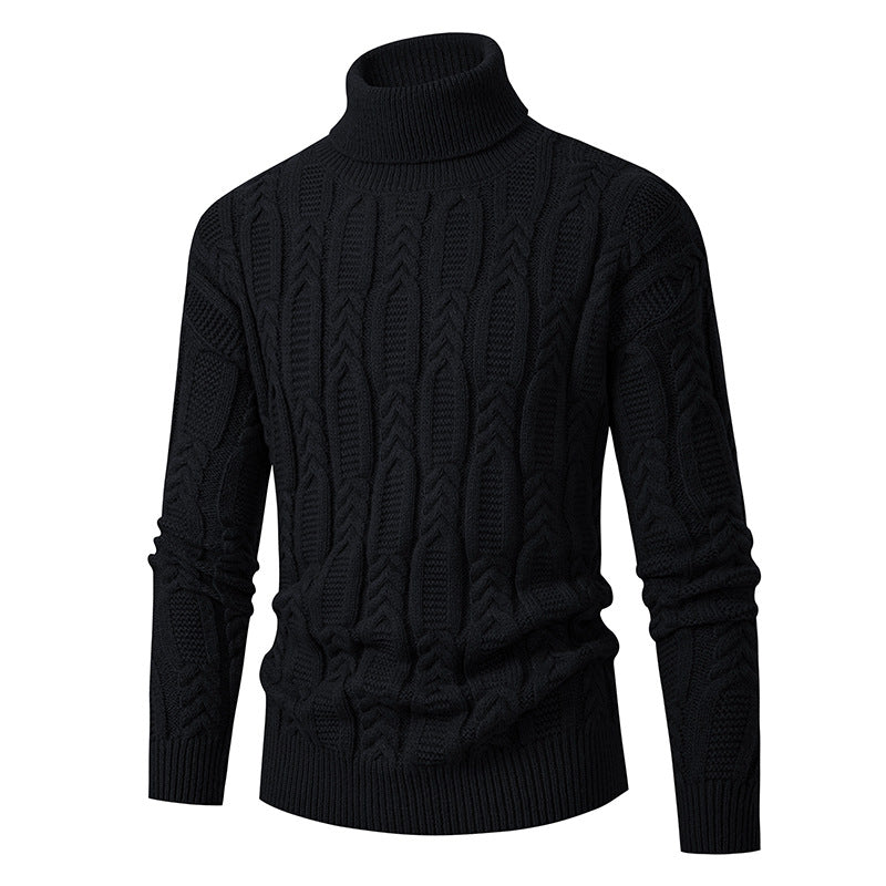 Herren Hochwertiger Rollkragenpullover mit Strukturmuster EB