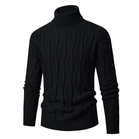 Herren Hochwertiger Rollkragenpullover mit Strukturmuster EB