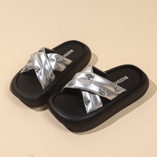 Damen Mode-Slipper mit funkelnden Applikationen EB
