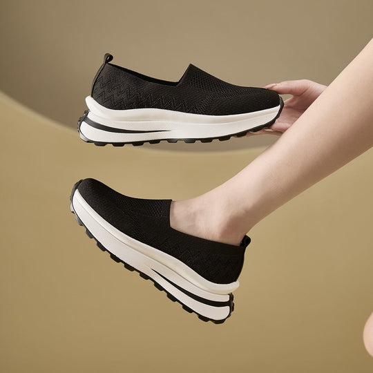 Damen Atmungsaktive Slip-On Sneakers mit flexiblem Dämpfungssystem EB