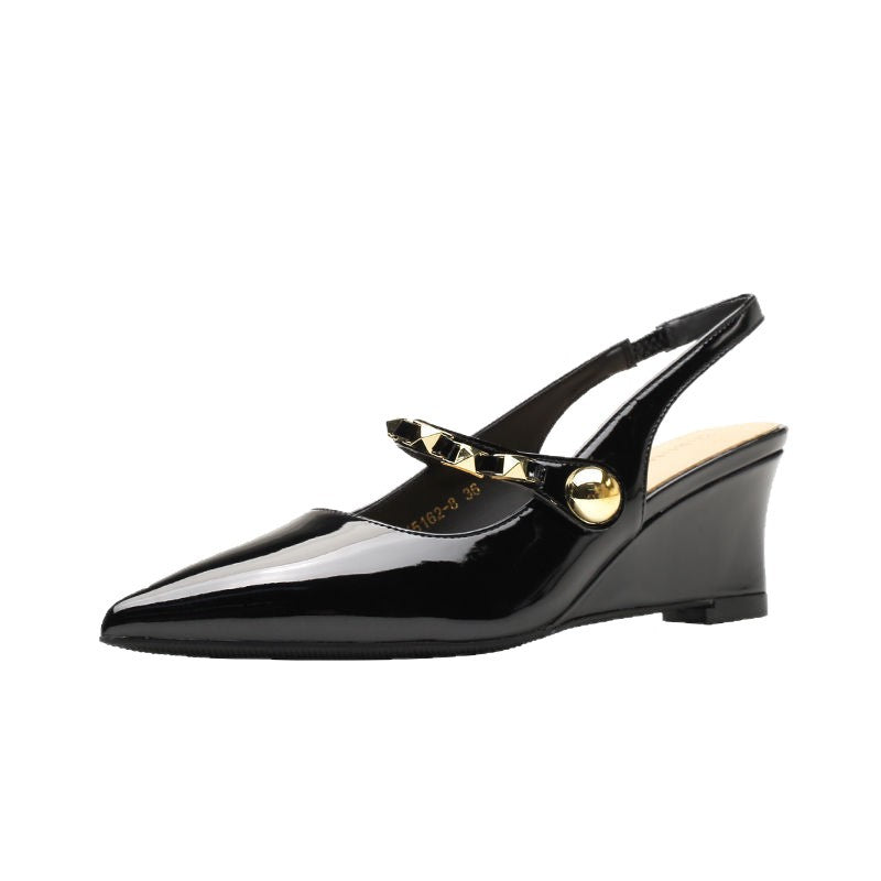 Damen Slingback-Pumps mit dekorativen Metallakzenten EB