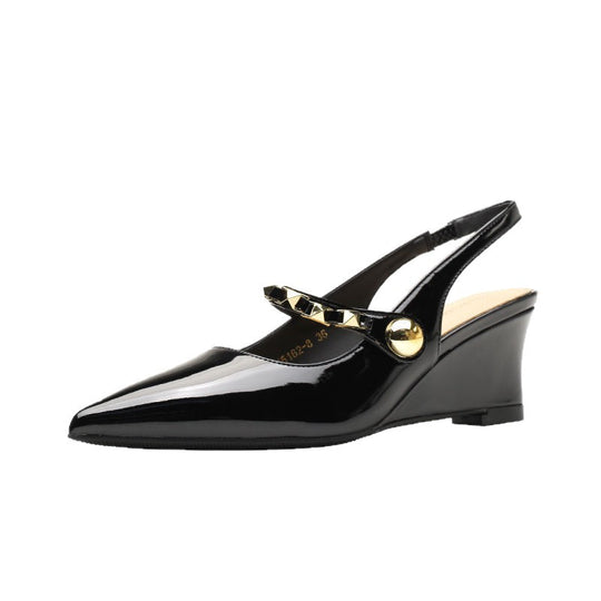 Damen Slingback-Pumps mit dekorativen Metallakzenten EB