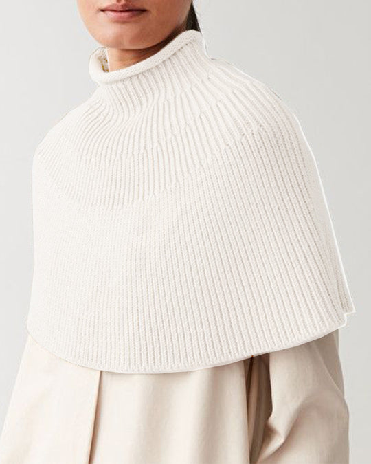 Damen Strickcape mit hochgeschlossenem Kragen EB