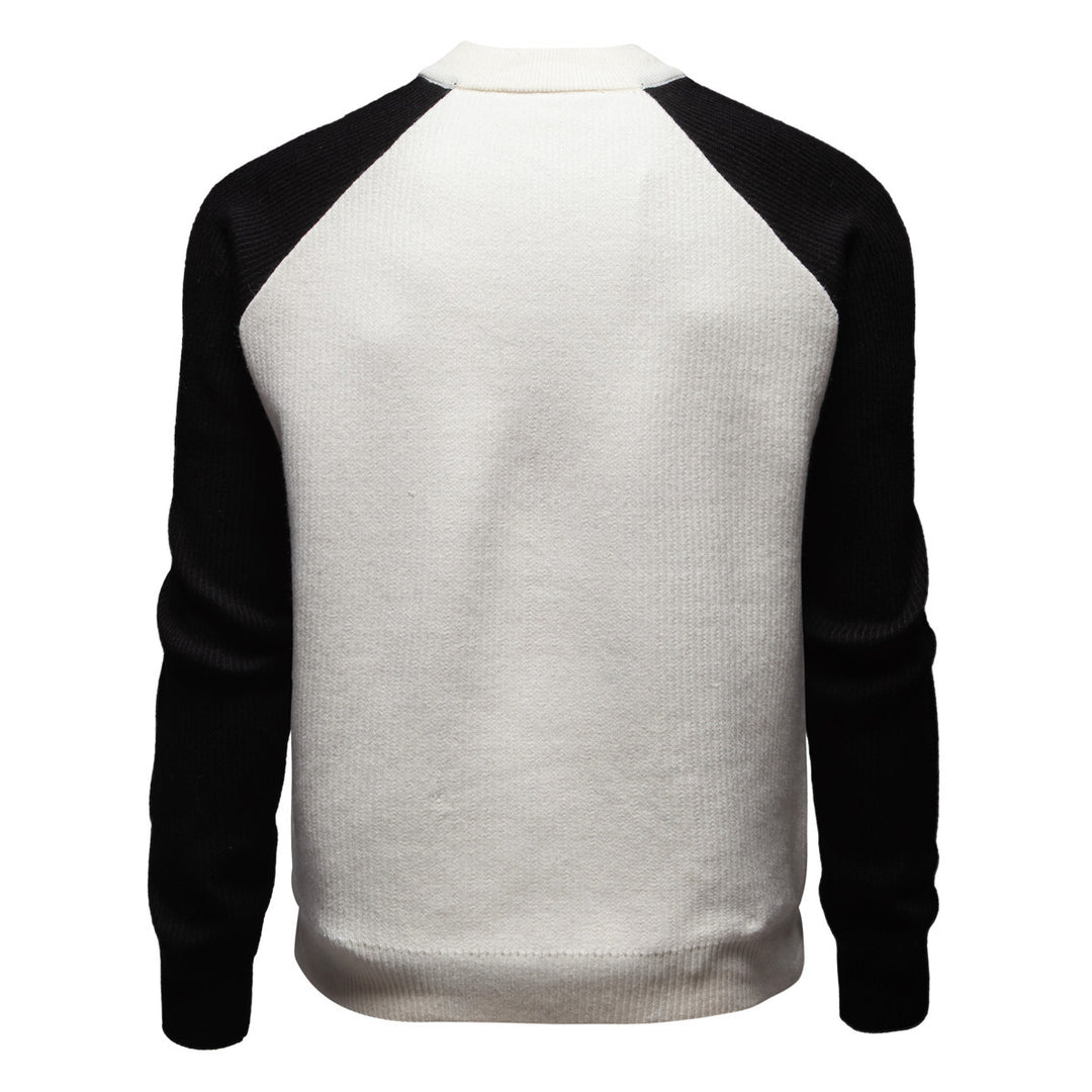 Herren modische Strickjacke mit durchgehendem Reißverschluss und kontrastierenden Ärmelstrukturen EB