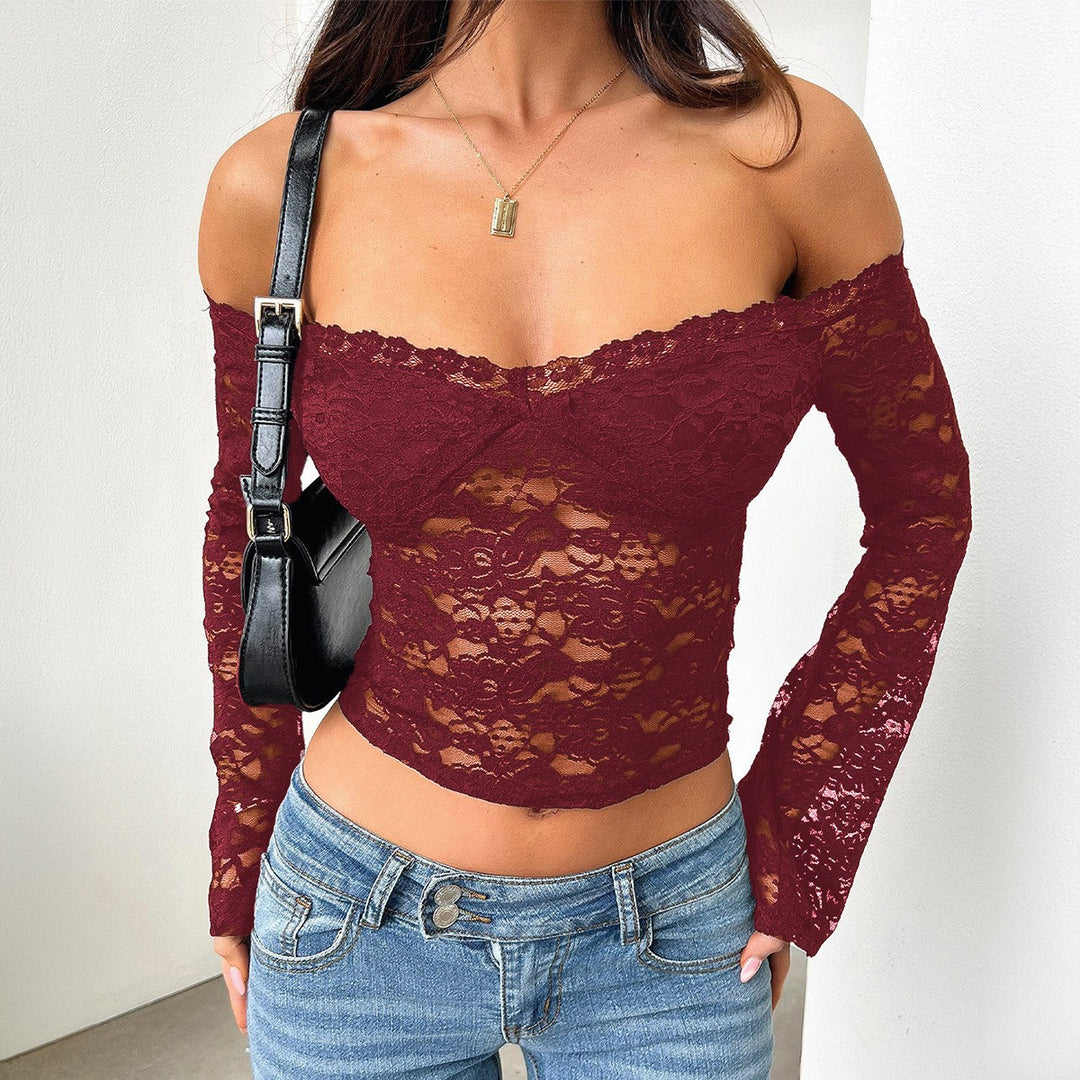Damen Off-Shoulder Spitzentop EB