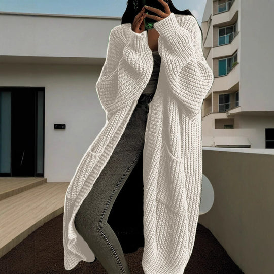 Damen Großer Strickcardigan mit lässiger Passform und großen Taschen EB