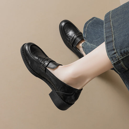 Damen elegante Mokassin-Schuhe mit modischer Nietenverzierung EB