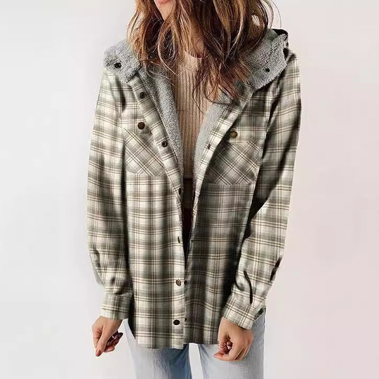 Damen Flanelljacke mit Fleecefutter EB