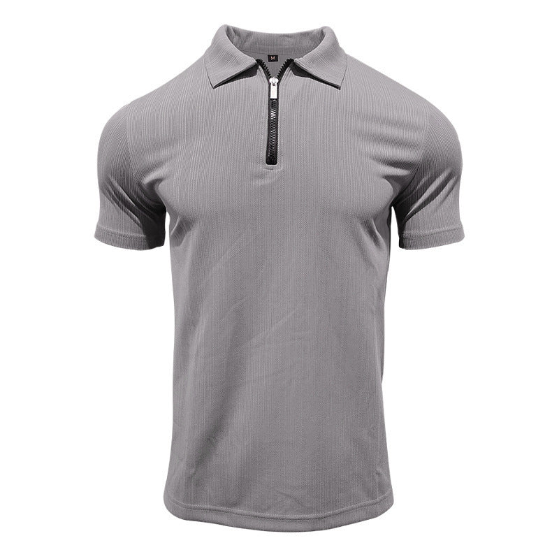 Herren Poloshirt mit modernem Reißverschluss und atmungsaktiver Struktur EB