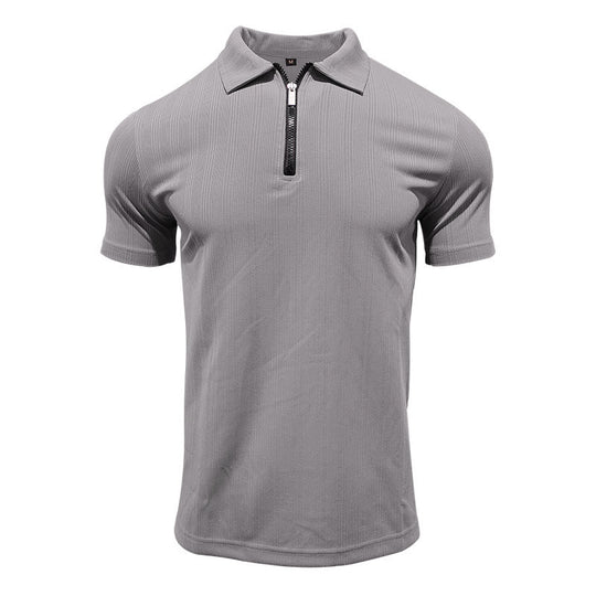 Herren Poloshirt mit modernem Reißverschluss und atmungsaktiver Struktur EB