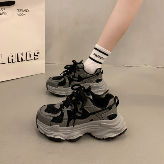 Damen Sportliche Chunky Sneakers mit rutschfester Sohle und atmungsaktivem Obermaterial EB