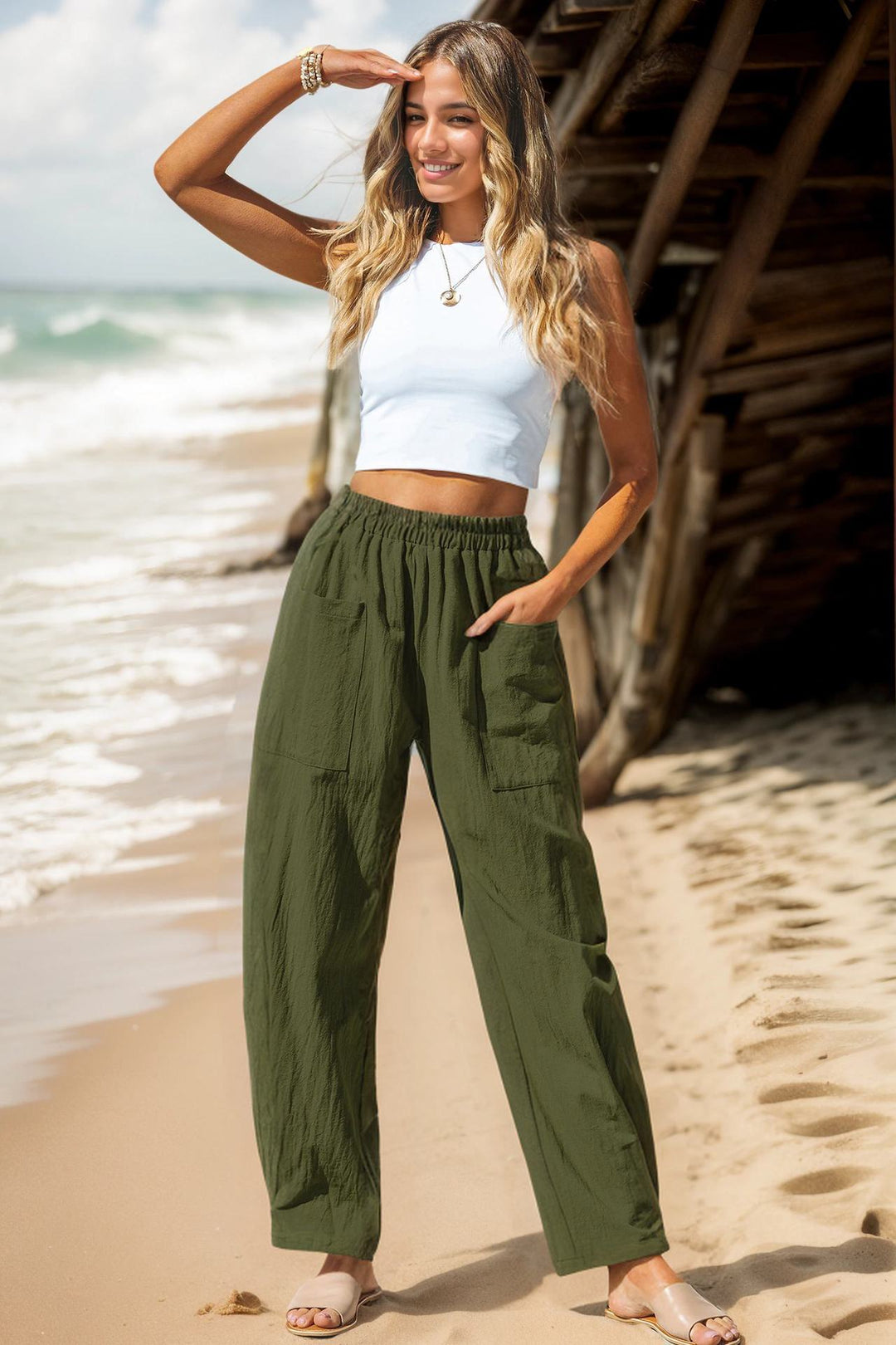 Damen Leichte und lässige Sommerhose EB