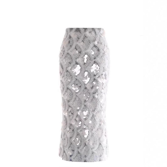 Damen Maxirock mit einzigartigem Volantdesign und transparenter Spitze EB