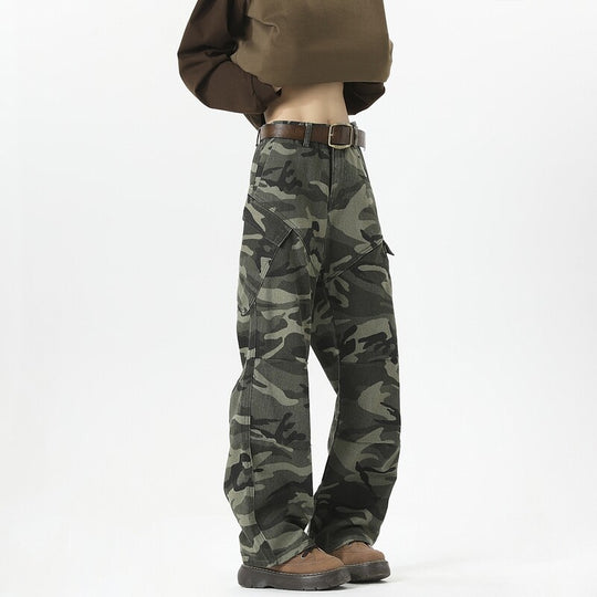 Damen Cargohose im modischen Camouflage-Design mit hohen Taschen EB
