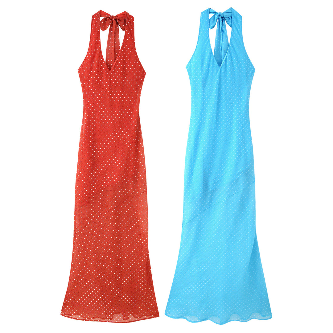Damen Maxikleid mit raffiniertem Rückenausschnitt und eleganten Rüschen EB