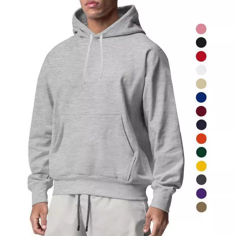 Herren nan Premium-Kapuzenpullover mit Kängurutasche, innen angerautem Fleece, verstärkter Nackennaht und geripptem Saum EB
