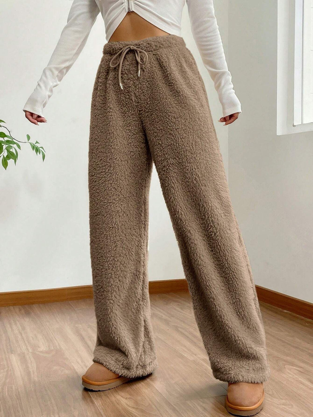 Damen Plüschstoff Freizeithose EB