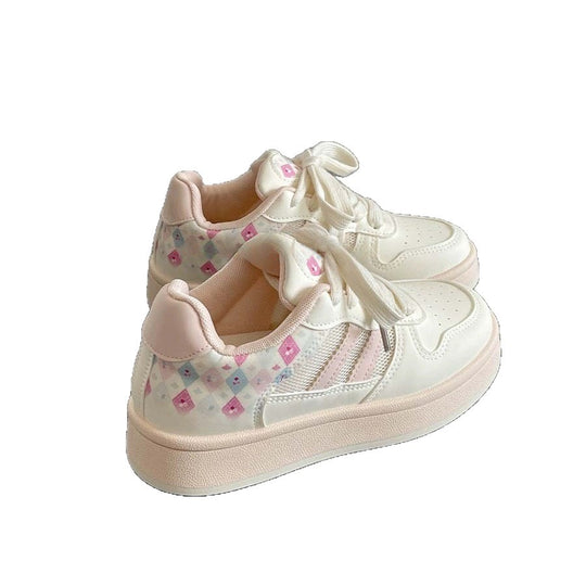 Damen Sneakers mit verspieltem Karomuster und bequemer Sohle EB