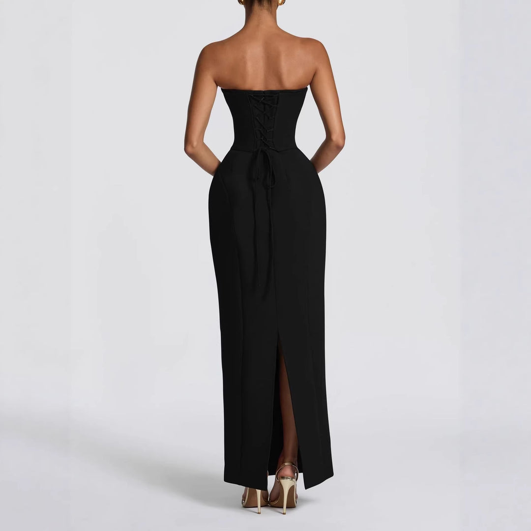 Damen Elegantes Cocktailkleid mit schulterfreiem Schnitt EB