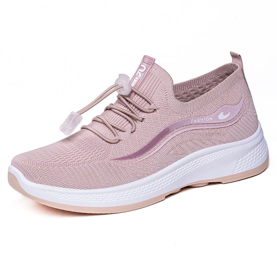 Damen Sportliche Freizeit-Sneaker mit elastischem Schnellschnürsystem und atmungsaktivem Obermaterial EB