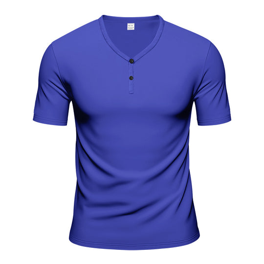 Herren Kurzarm Henley-T-Shirt mit atmungsaktiver Struktur EB