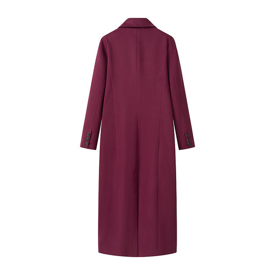 Damen eleganter langarm Mantel im Doppelreiher-Stil EB