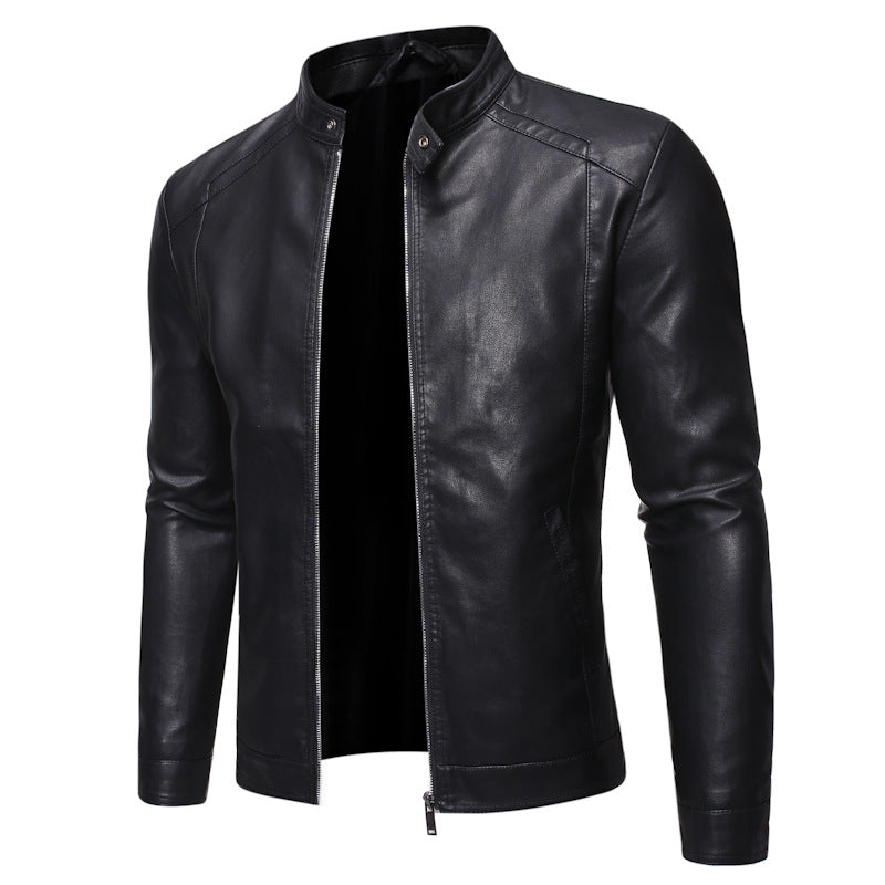 Herren jacke mit modernem Stehkragen und glattem Finish EB
