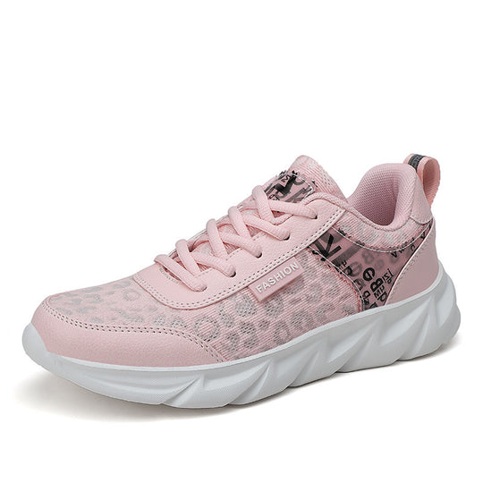 Damen Sportliche Sneaker mit trendigem Leopardenmuster und dämpfender Sohle EB