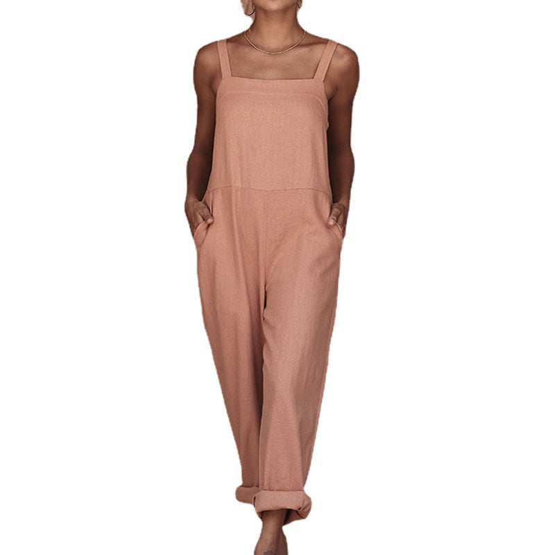 Damen Leichter Jumpsuit mit praktischen Taschen EB