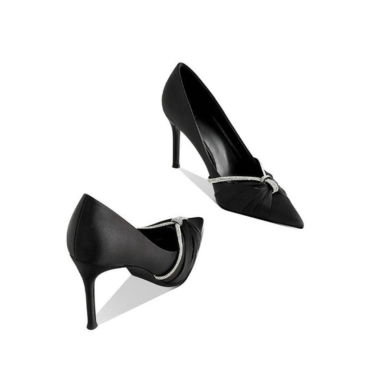 Damen elegante spitze High Heel Pumps mit funkelndem Riemen EB