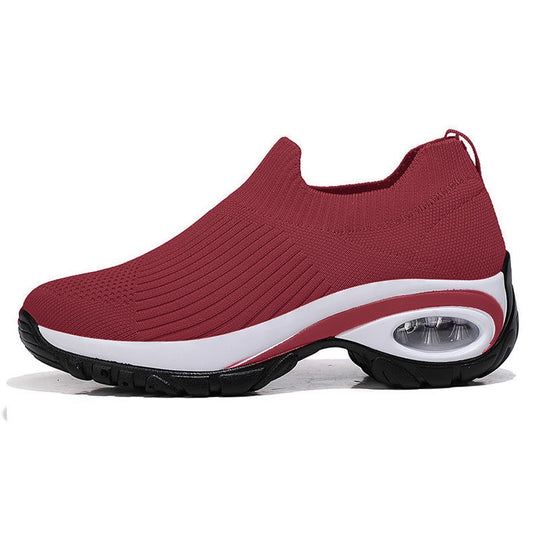 Damen Komfortable Slip-On Sneakers mit atmungsaktiver Strickoberfläche EB