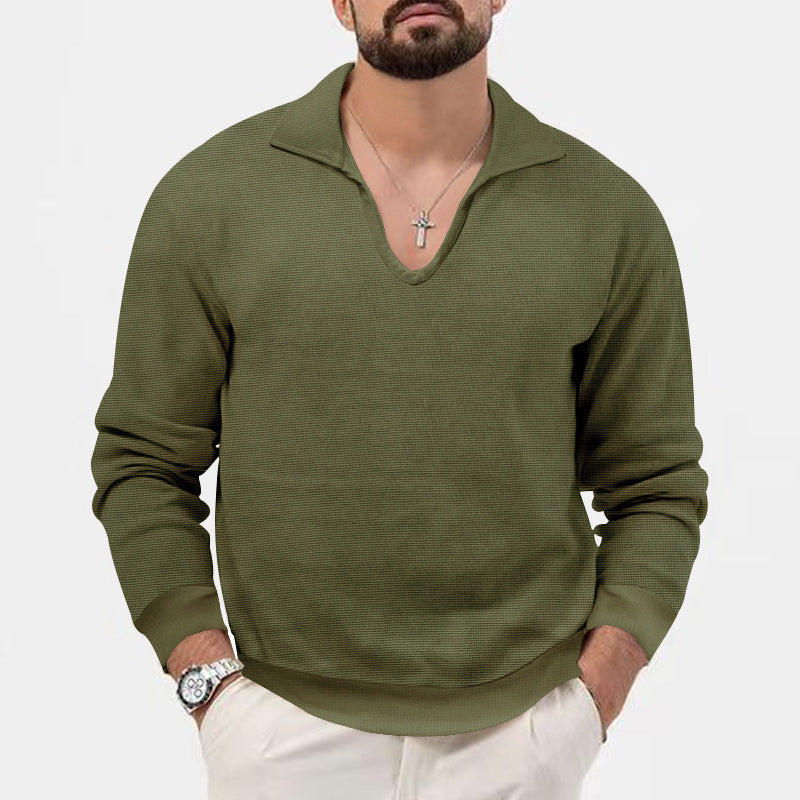 Herren modischer V-Ausschnitt Pullover aus atmungsaktivem Strickmaterial EB