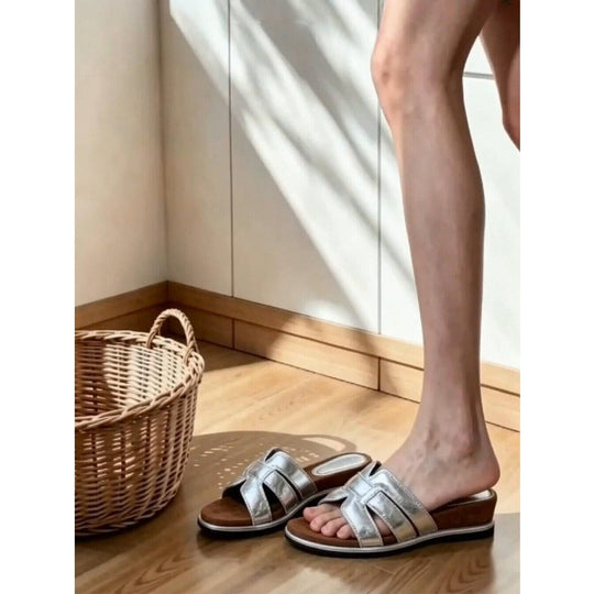 Damen elegante Schlappen mit modischen Riemen EB