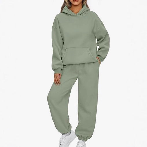 Damen nan gemütliches Oversize Hoodie und Jogginghose Set aus weicher Baumwollmischung EB