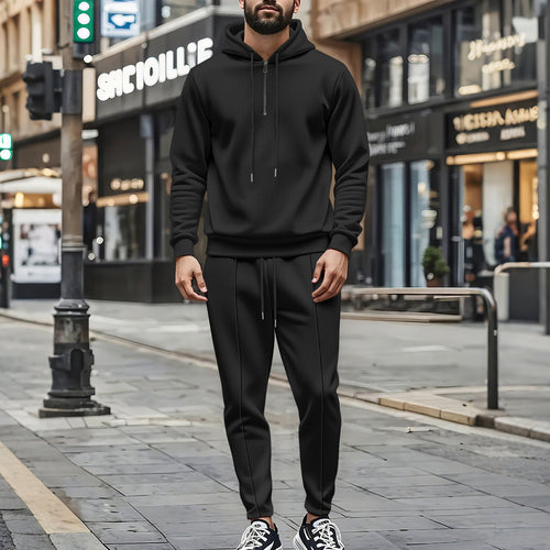 Herren Sportliches Jogginganzug mit strukturiertem Design EB