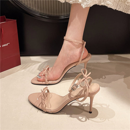 Damen Elegante Slingback-Pumps mit verstellbarem Riemen und dekorativem Schleifendetail EB