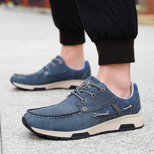 Herren Freizeit-Lederschuhe mit robustem Design und rutschfester Sohle EB