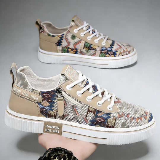 Damen Modische Sneakers mit einzigartigem Ethno-Muster und strapazierfähigem Obermaterial EB