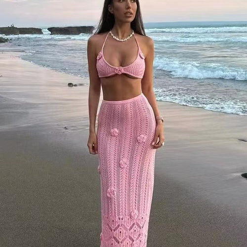Damen Häkel-Strandkleid mit Kapuzenshirt EB